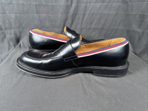 ✨GUCCI Beyond Herren Größe 10 (US 10,5) Schwarz Bandbesatz Leder Penny Loafer✨ - Bild 20 von 24