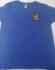      Ed Hardy Embroidered Skull Eagle SOFT Short Sleeve Blue T-shirt Sz XL
