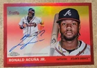2025 Topps Chrome Platinum Ronald Acuna Jr. True Red On Card Auto /5