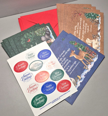 VTG Current Morehead All God's Creatures Xmas 10 Cards 3 Designs 11 Env Stickers