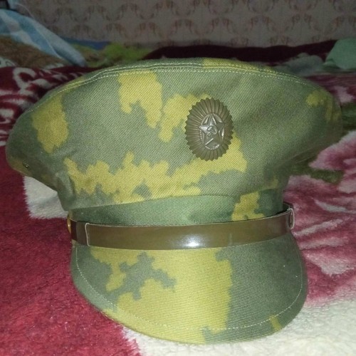 Soviet Russian Camo Beret Visor Cap 