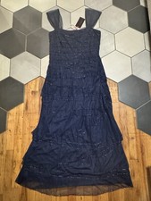 Womens Midnight velvet Dressy Elegant Evening Gown Maxi Dress Beaded Navy 1X NWT