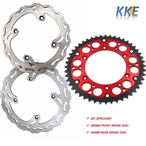 KKE Red Hybrid Sprocket & Front Rear Disc Rotor Fit RMZ250 2007-2018 RMZ450 2005 - Picture 15 of 17