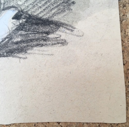 Drawing Original Charcoal Paul Roofers Couple Swans White On L'Eau Animal 1930s - 第 7/8 張圖片