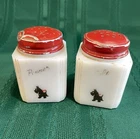 Vintage Tipp USA White Milk Glass Salt and Pepper Shakers    (1224)