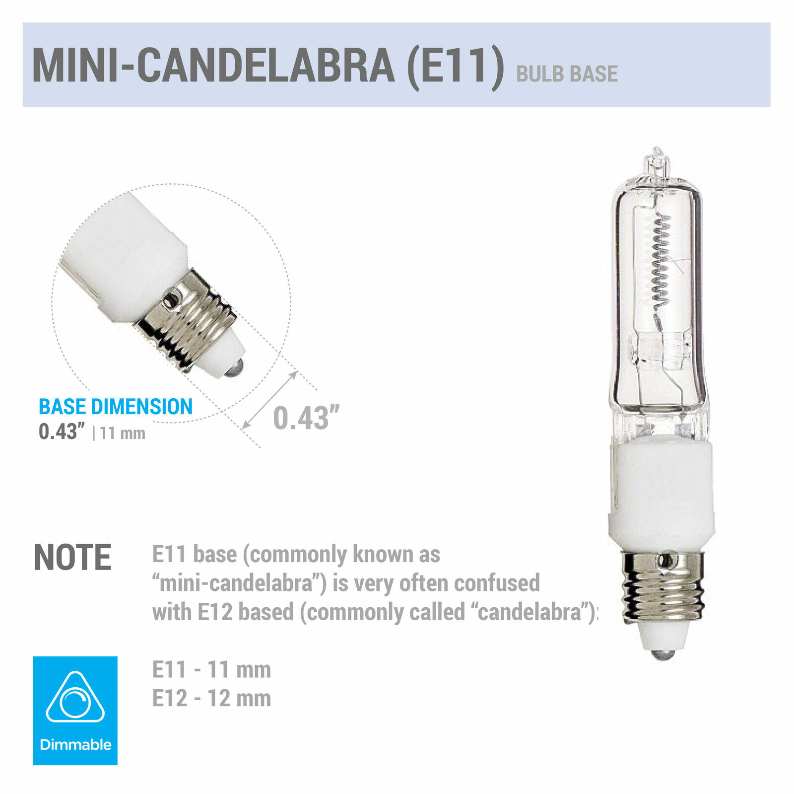 4 Pack Q100CL/MC Halogen Clear Bulb 100 Watt JD T4 Dimmable Mini Candelabra E11