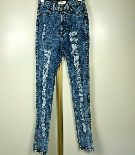 High Waist Blue Jeans Distress Size 