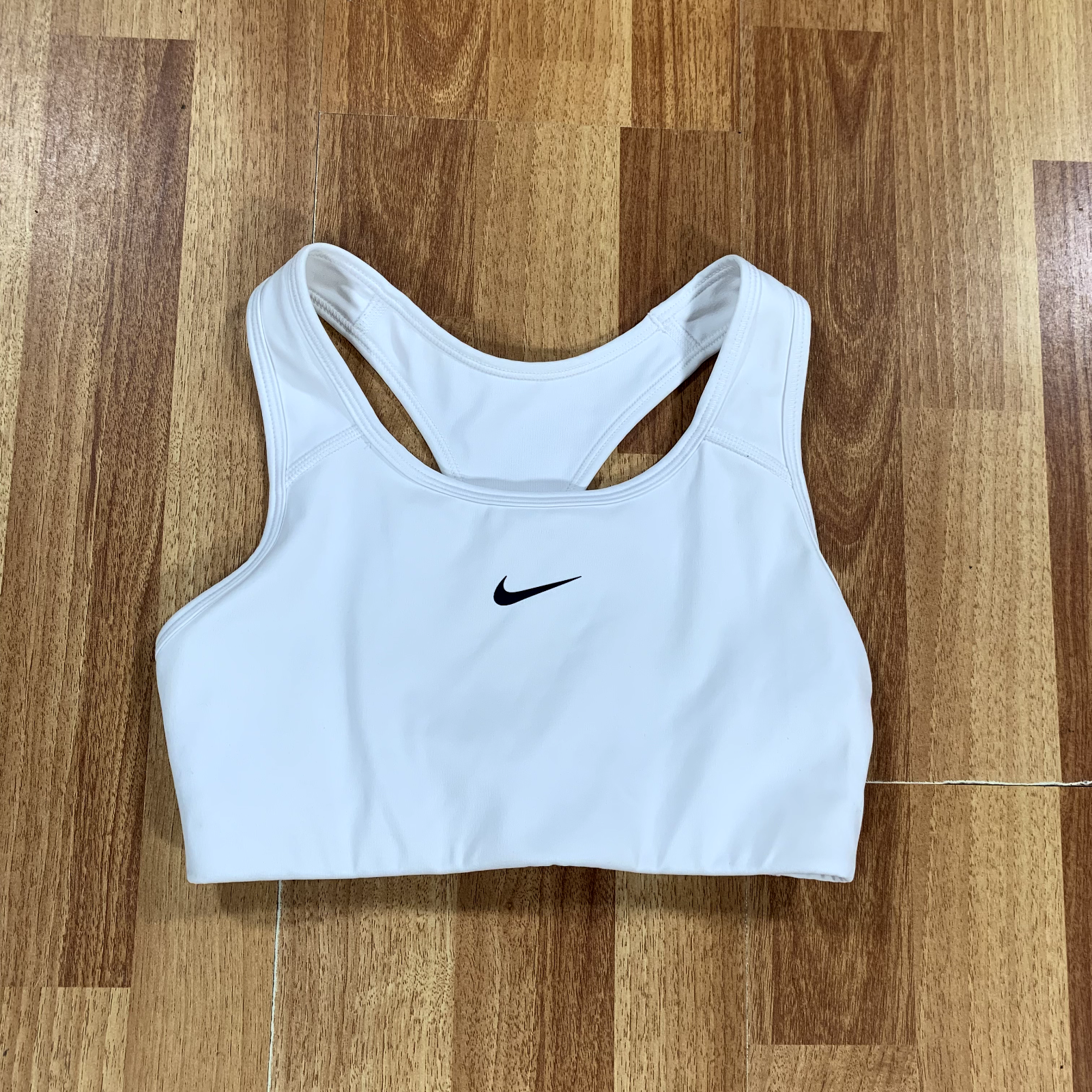 Nike Sports Bra Womens Extra Small XS White Strappy Workout Yoga Dri Fit Top-image