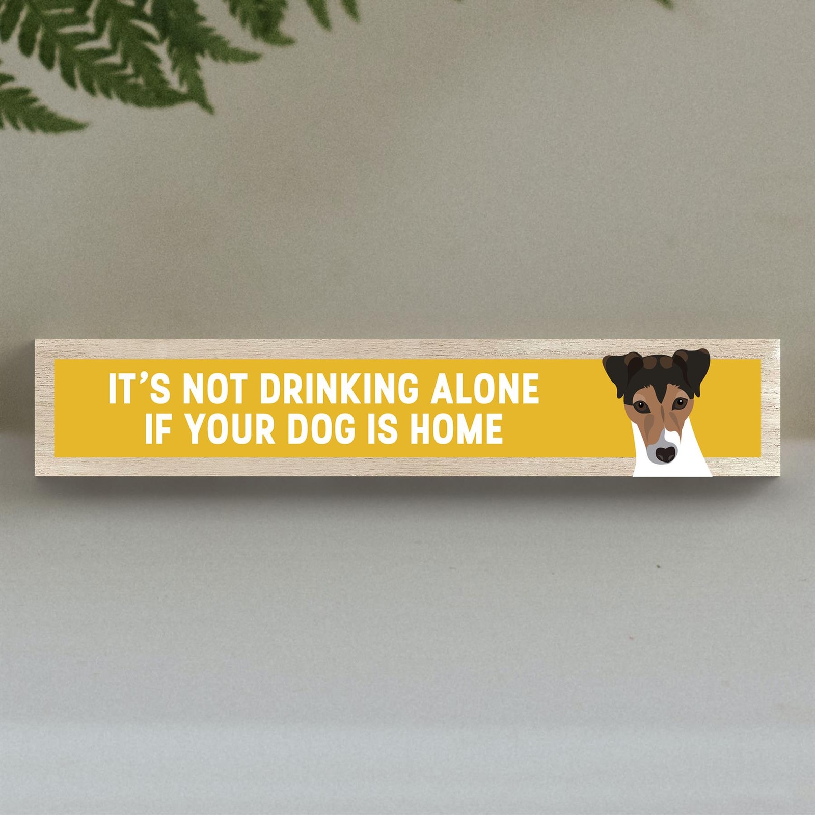 Jack Russell Not Drinking Alone Katie Pearson Artworks Wooden Momento Block