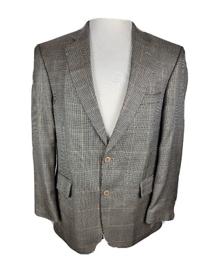 Caesar Del Prado Mens Sz 40R Multi Color Herringbone Silk Wool Sport Coat S20
