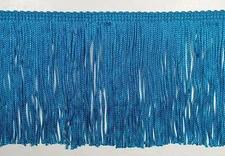 4" Stretch Chainette Fringe Trim - Color: Dk. Turquoise - 4 Continuous Yards