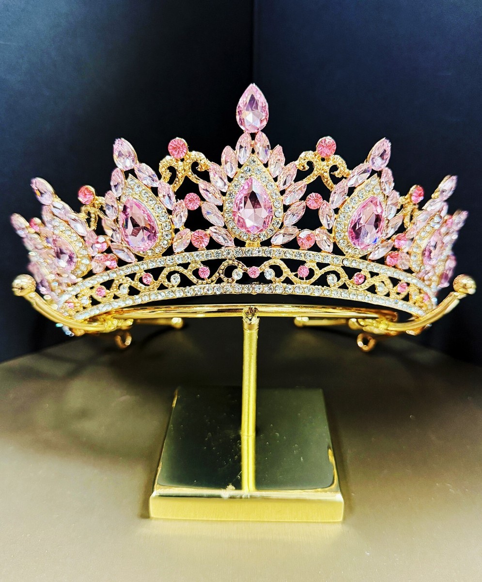 Gold Crown Crystal Tiara, Princess Crown, Gold Wedding Tiara  display picture 1