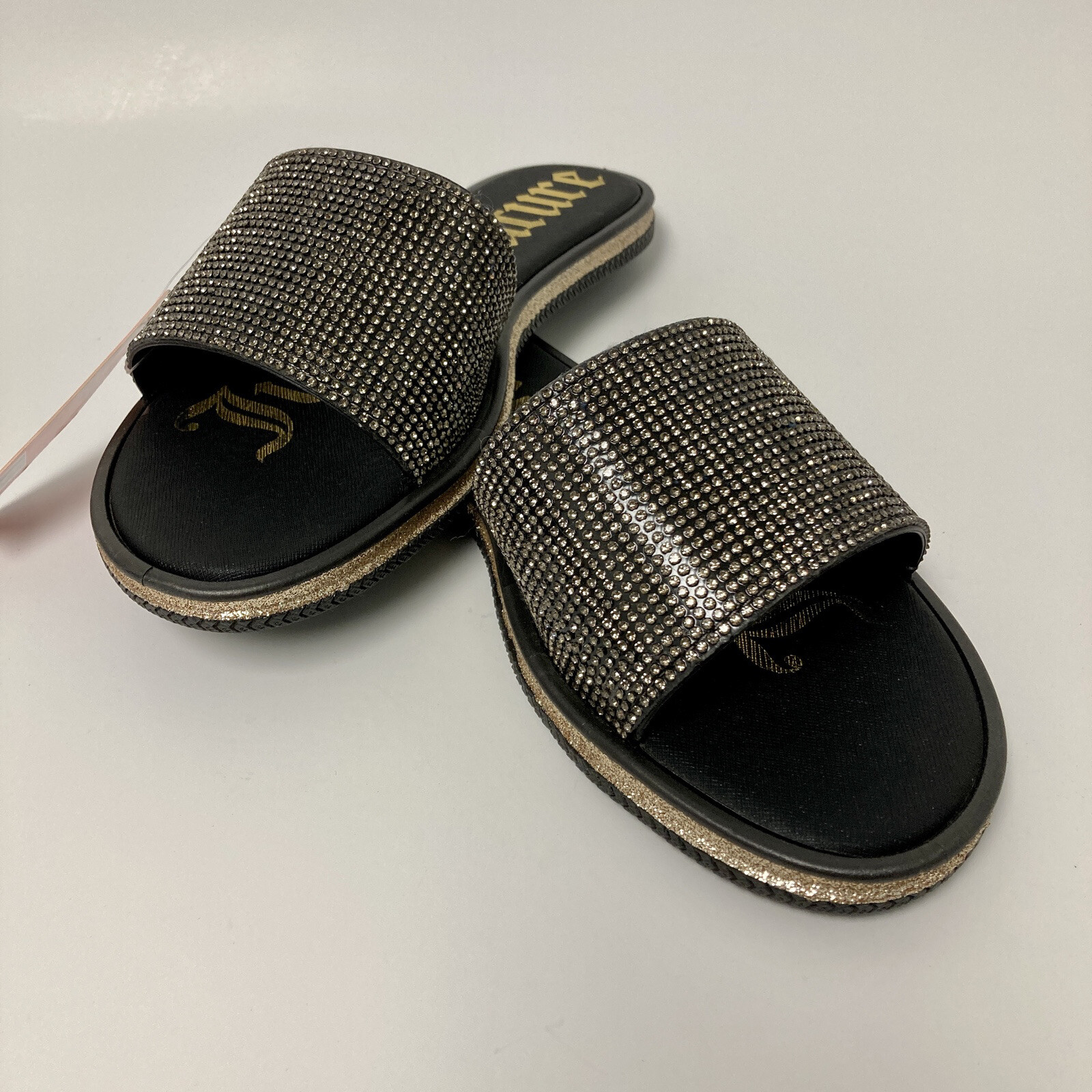 PANTOFOLA D’ORO SANDALI FLOP FLOP JUICY JUMMY 10 M SCIVOLI CRISTALLO NUOVI CON ETICHETTE ORO NERO