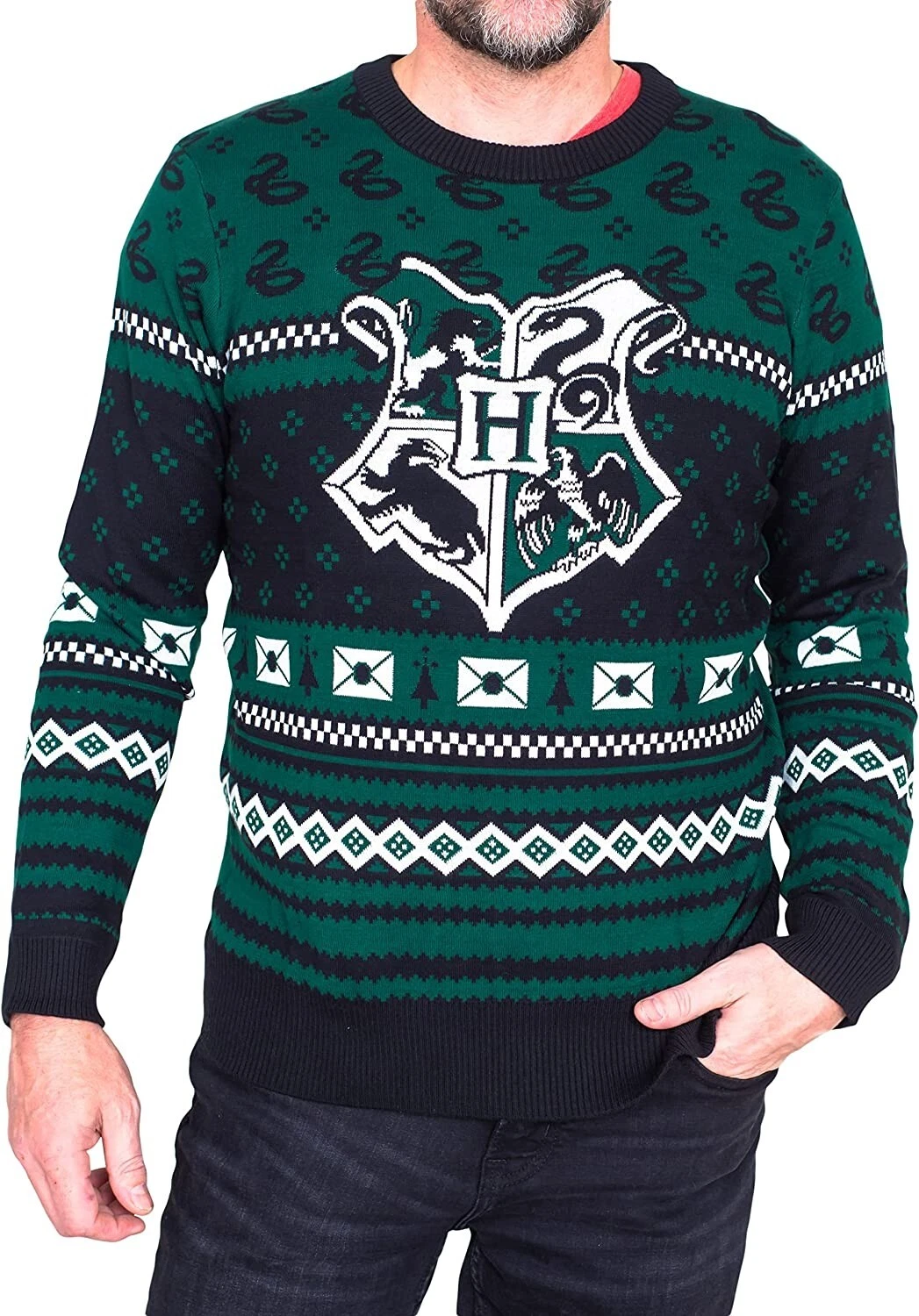 Harry Potter Slytherin Xmas Patterns Ugly Christmas Sweater