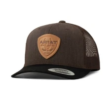 ARIAT Men's Brown Black Baseball Cap with Logo Patch