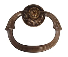 Vintage Kirsch gold metal grey lucite towel ring holder bath decor MCM 