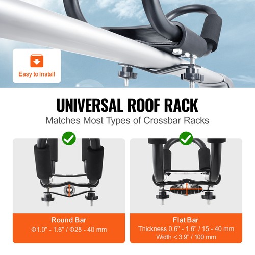 VEVOR Kayak Roof Rack 2 Pairs Soft Roof Rack Carrier for kayak SurfBoard Car SUV - Imagen 4 de 12