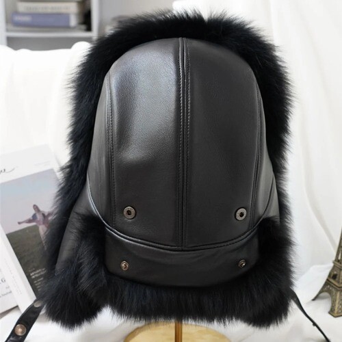 2024 Cap 100% Raccoon Dog Full Fur Fox Fur Hat Men Fur Ear Protection RussianHat - Bild 3 von 32