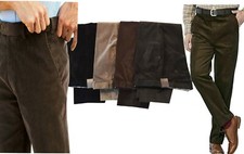 CORDS MENS EXPANDABLE SELF ADJUSTING FLEXIBLE WAIST THICK CORDUROY TROUSERS