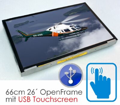 26'' 66cm OPENFRAME VGA MONITOR 1920x1200 FULL HD+ 16:10 TOUCHSCREEN 110 230V M28