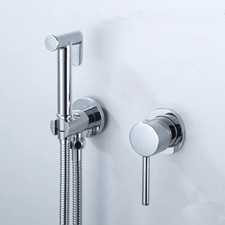 Bathroom Hot Cold Water Mixer Bidet Sprayer Chrome Toilet Nozzle Hygienic Shower