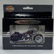 Harley Davidson 2 Decks of Playing Cards Motorcycle Tin 1998 New USA