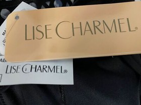 $180 Lise Charmel Women's Black Laser-Cut Triangle Bikini Top Swimwear Size L