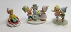 Enesco Precious Moments Mini Ceramic Figurines Trio Snowy Friends 91286Abc Vtg