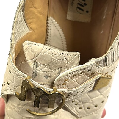MAURI Genuine Alligator Cream White Dress Shoes 12 M 2503 