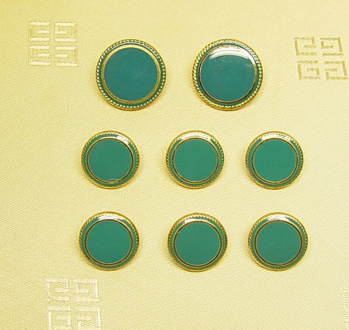 8 GIVENCHY Turquoise Blue Enamel Gold Tone replacement buttons EXQUISITE, UNIQUE - Picture 4 of 11
