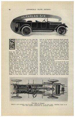 1913 PAPER AD 2 PG Article 1914 McFarlan Six Car Auto Automobile