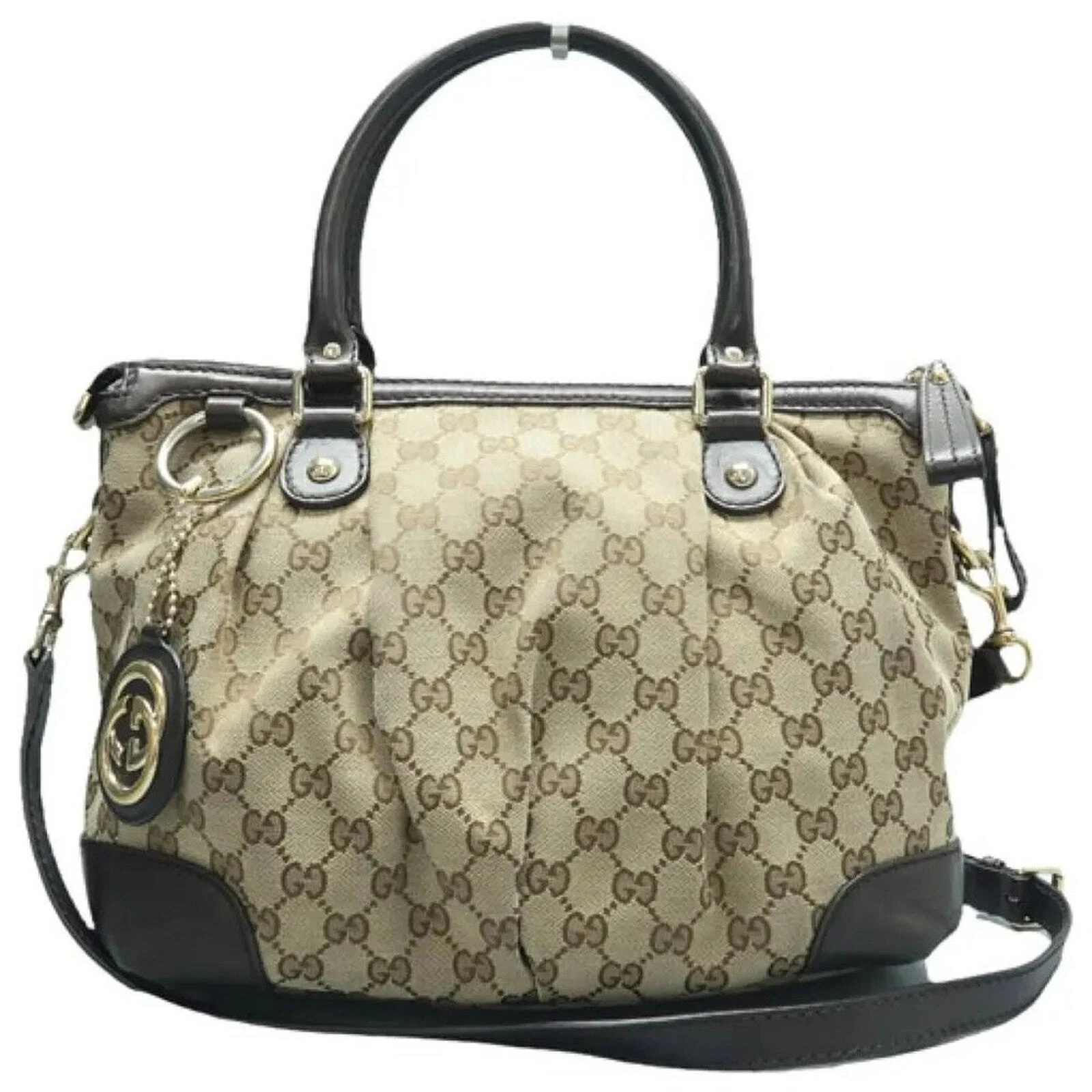 Sacoche en tissu marron Sukey GUCCI 389 010325