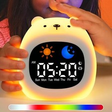 Alarm Clock for Kids with 6 White Noise Sound, Ok to Wake Clock 9 Colors