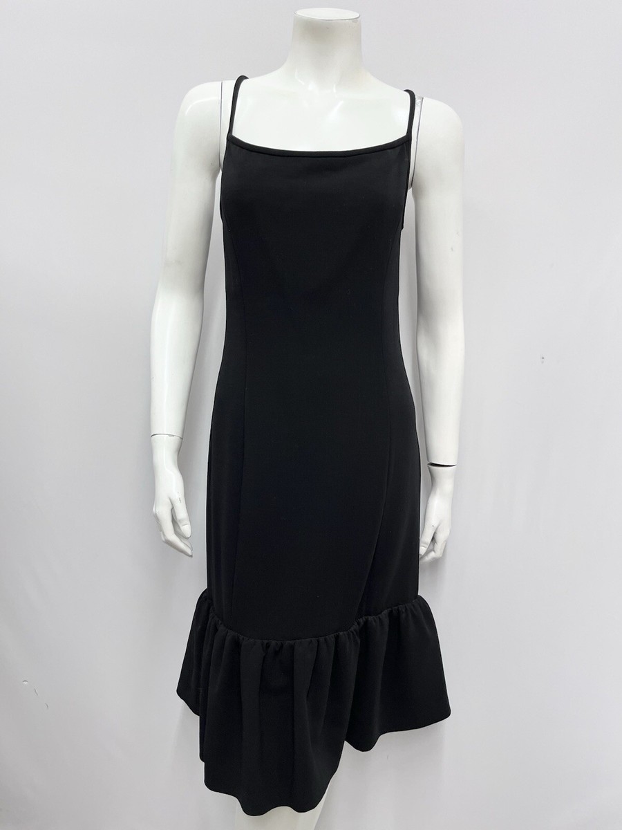 Ralph Lauren Black Label Dress Black Evening Simple Elegant With Ruffles  Size 10 | eBay