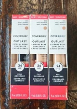 (3) Covergirl Outlast Extreme Wear Full Coverage Concealers #855 Soft Honey