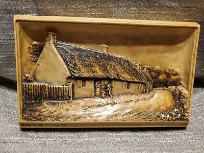 IVOREX ARTHUR OSBORNE WALL PLAQUE of BURNS' COTTAGE ALLOWAY AYR
