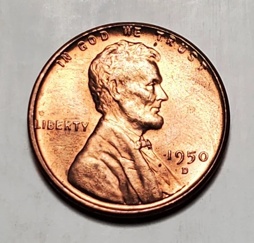 1950 D LINCOLN WHEAT PENNY UNC #C6834