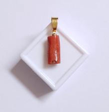 Corallo Rosso Pnedente Naturale Italia Perline Ciondolo Artigianale Collana