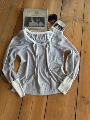 Elisa Cavaletti Blusen-Langarmshirt, grau, Größe 40, Neu ohne Etikett