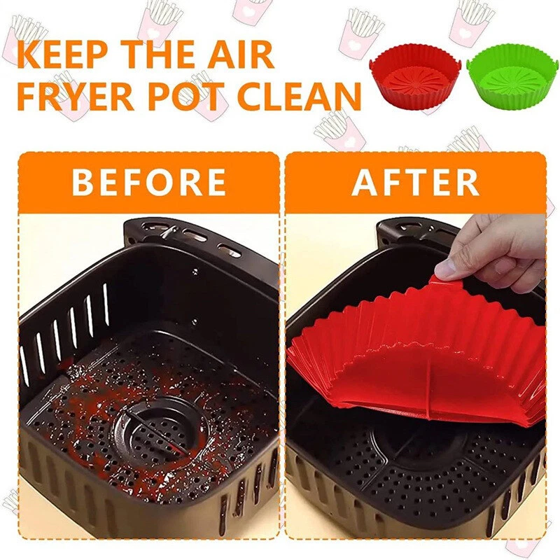 Air Fryer Silicone Pot Mat Oven Pan Reusable Tray Kitchen Baking Accessories