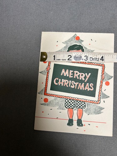 Vintage Enarco Christmas Card / Happy New Year Card Boy with Slate unused Nice - Picture 5 of 5