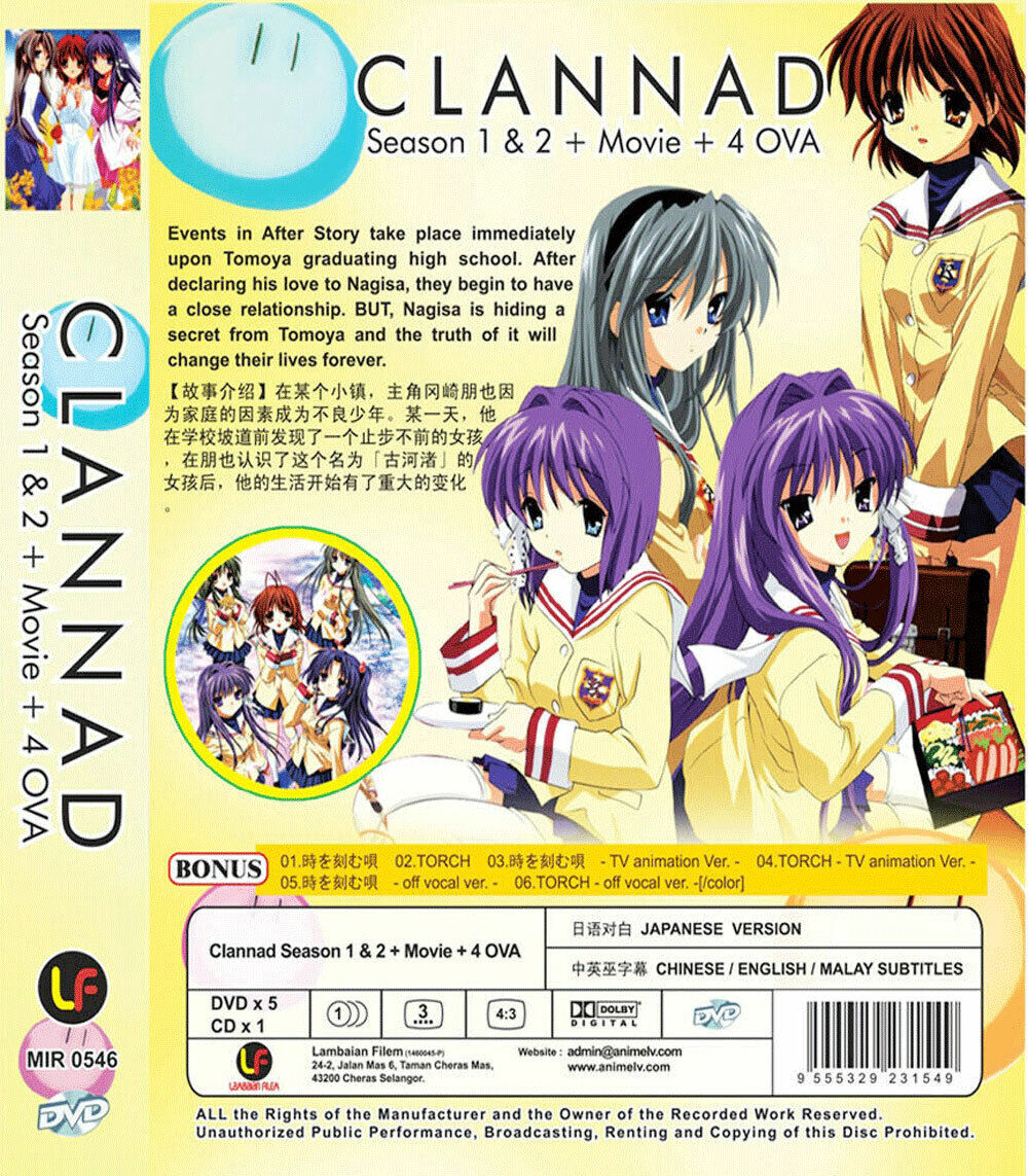 ANIME DVD CLANNAD SEASON 1-2 VOL.1-44 END + MOVIE + OVA ~ENGLISH SUBTITLE~