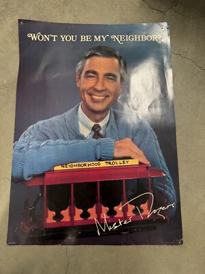 Mr. Rogers Postcard   Won t You Be My Neighbor Hallmark Trolley