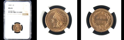 1859 1C NGC MS65 INDIAN HEAD SMALL CENT---
