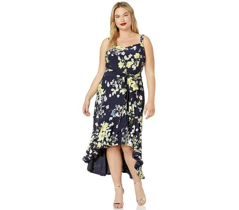 navy blue dress for baby girl RACHEL Rachel Roy Women's Harland Floral-Print A-Line Dress