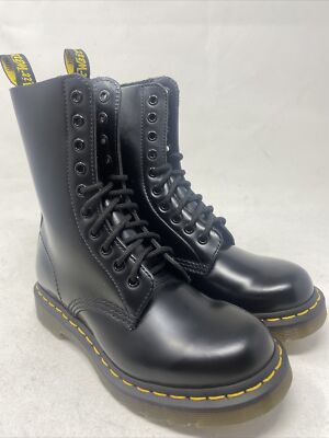 Martens 1490 Smooth Leather Black Boots Women Size (f528) Uk