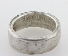 1964 Franklin Silver Half Dollar United States Coin 'Liberty' Band Ring - 10