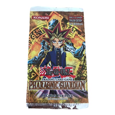 Yugioh PGD Pharaonic Guardian 1st Ed EMPTY Booster Pack Wrapper NO Cards  Vintage