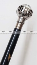 36" Handmade Walking Stick Diving Helmet Head Antique Brass Handle Wooden Cane