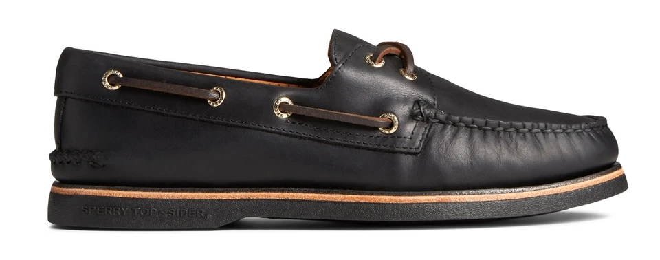 Sperry Gold Cup A/O 2 Eye Burnished Black Boat Shoe Men's sizes 7-14 NEW! MEDIUM